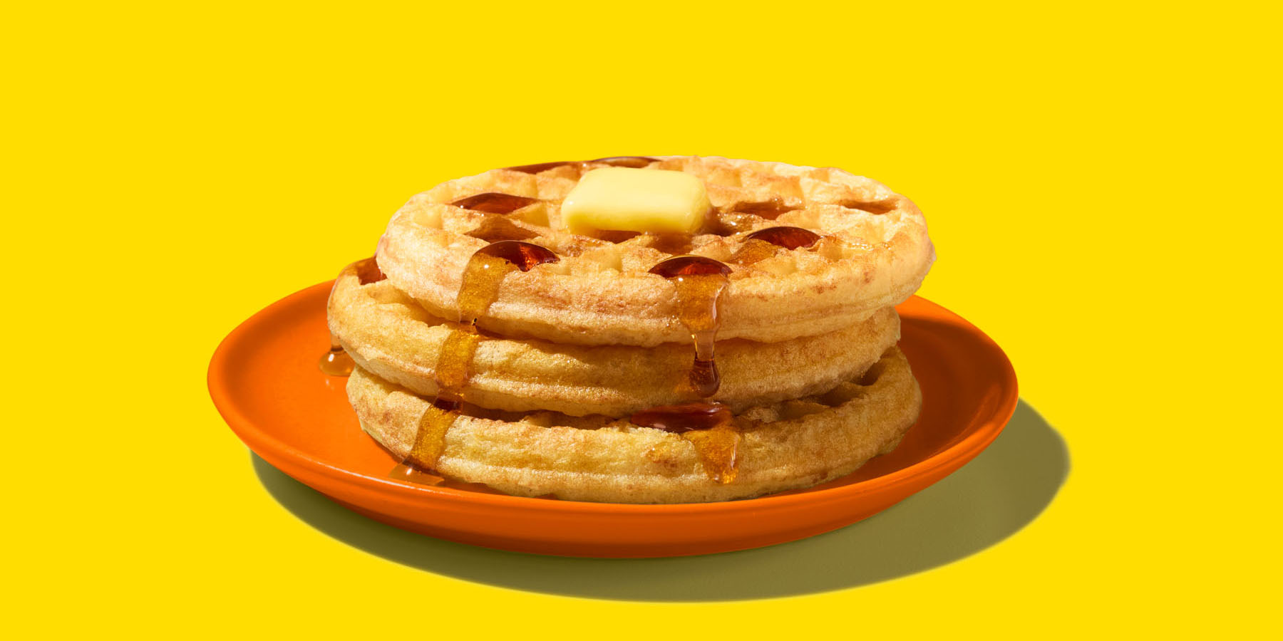 Eggo waffles on a plate