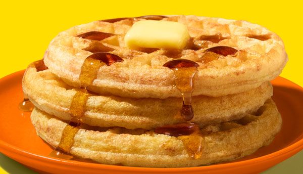 Eggo waffles on a plate