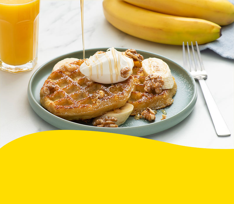 Eggo waffles on a plate